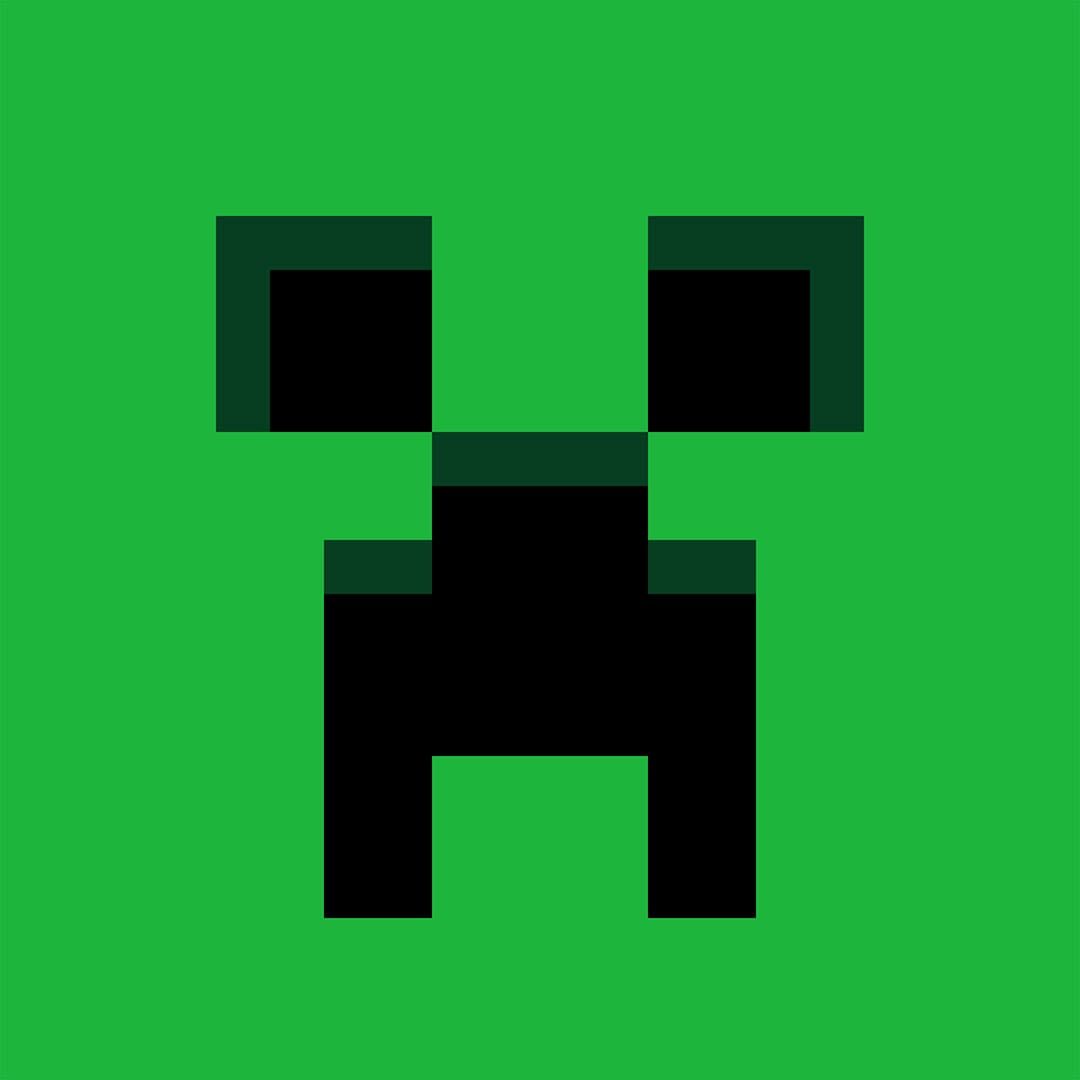 Minecraft Creeper face from official Minecraft artwork